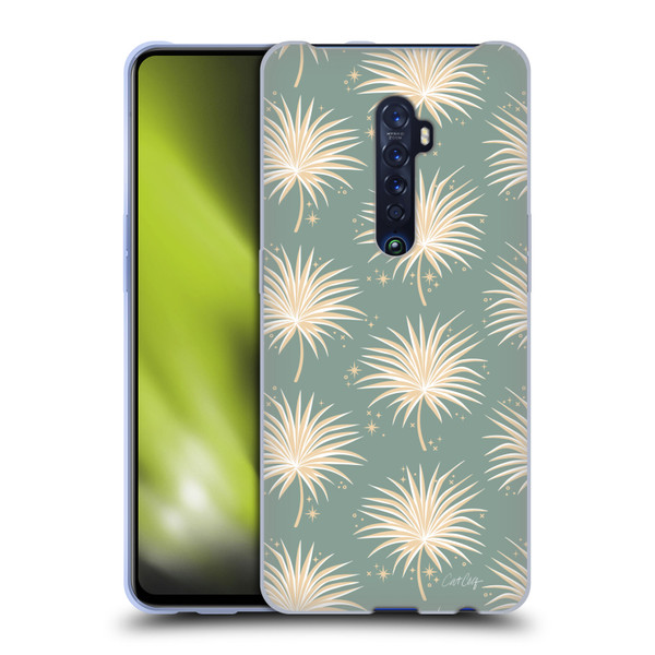 Cat Coquillette Tropical Wildlife Fan Palm Sparkles Soft Gel Case for OPPO Reno 2