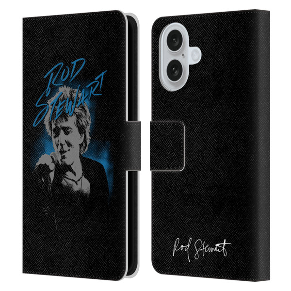 Rod Stewart Art Scribble Leather Book Wallet Case Cover For Apple iPhone 16