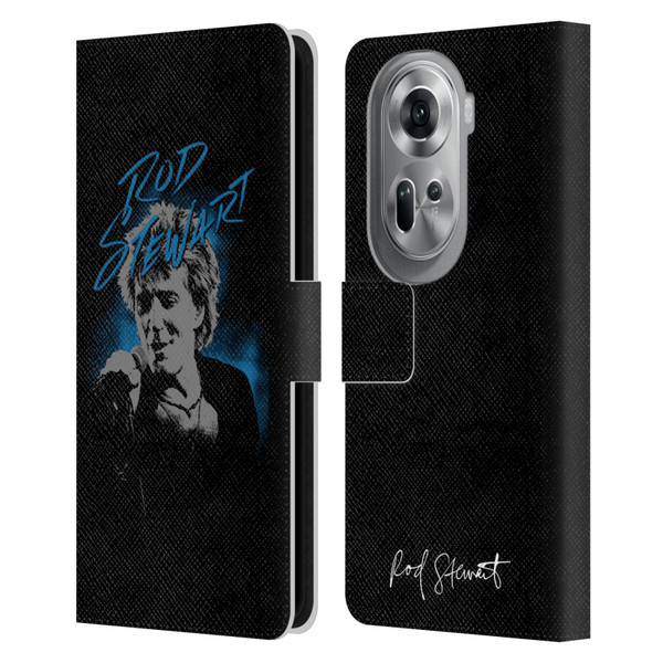 Rod Stewart Art Scribble Leather Book Wallet Case Cover For OPPO Reno11 Pro