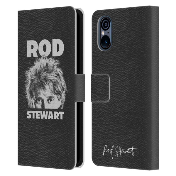 Rod Stewart Art Black And White Leather Book Wallet Case Cover For Sony Xperia 5 V 5G
