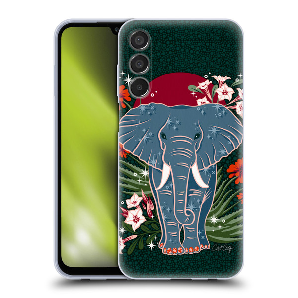 Cat Coquillette Tropical Wildlife Elephant And Aloe Soft Gel Case for Samsung Galaxy M15/F15 5G