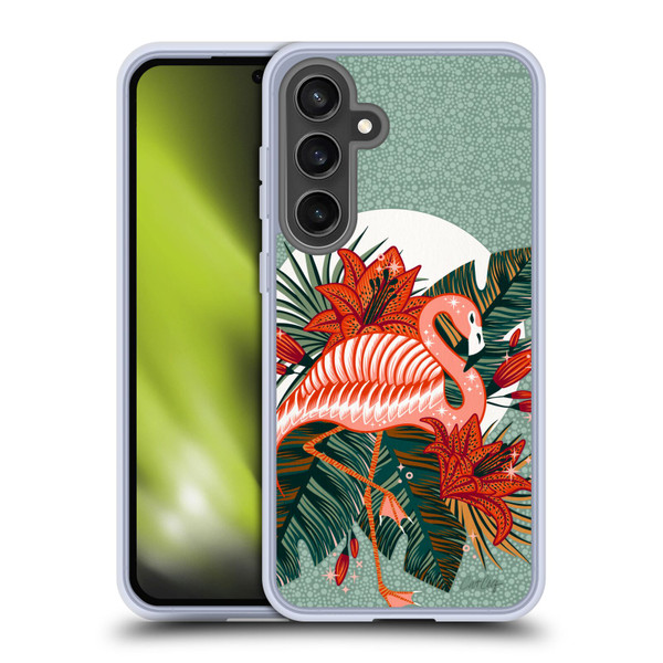 Cat Coquillette Tropical Wildlife Flamingo And Lilies Soft Gel Case for Samsung Galaxy S24 FE