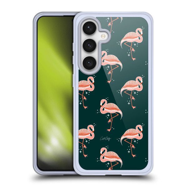 Cat Coquillette Tropical Wildlife Flamingo Sparkles Soft Gel Case for Samsung Galaxy S24 5G