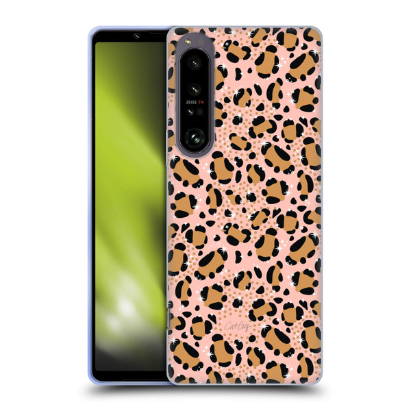 Cat Coquillette Tropical Wildlife Sparkly Leopard Print Soft Gel Case for Sony Xperia 1 IV