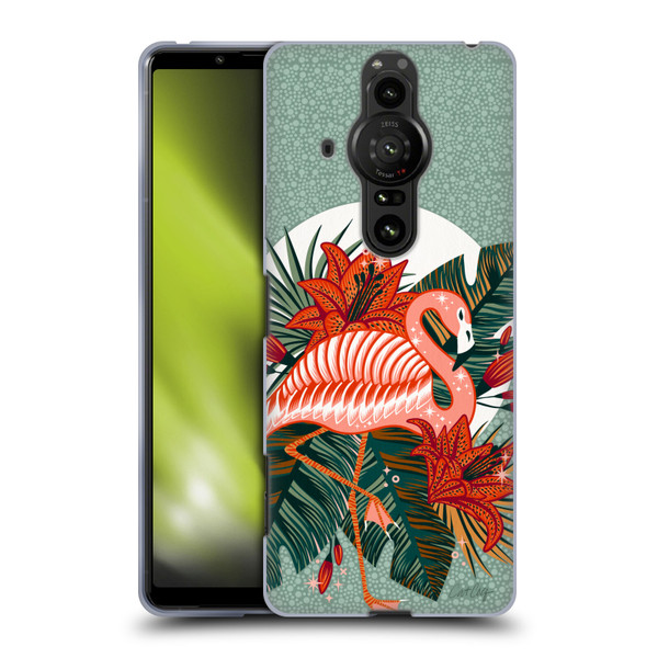 Cat Coquillette Tropical Wildlife Flamingo And Lilies Soft Gel Case for Sony Xperia Pro-I