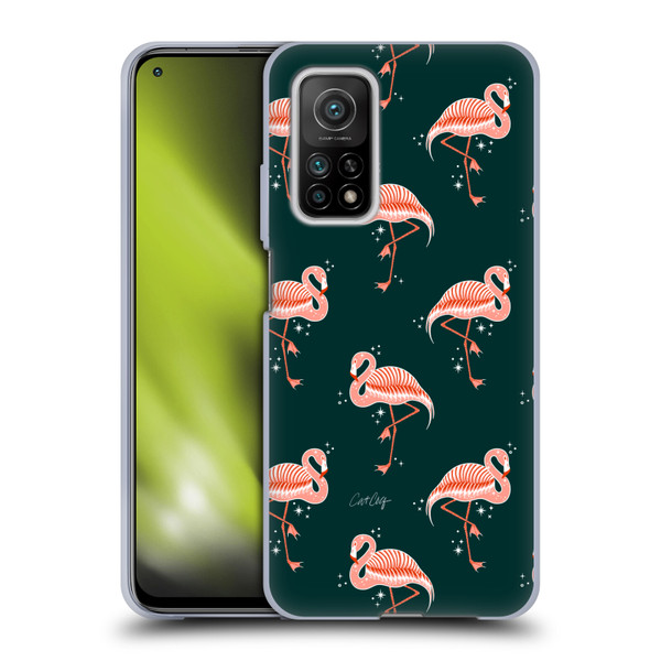 Cat Coquillette Tropical Wildlife Flamingo Sparkles Soft Gel Case for Xiaomi Mi 10T 5G