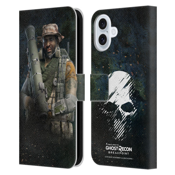 Tom Clancy's Ghost Recon Breakpoint Character Art Fixit Leather Book Wallet Case Cover For Apple iPhone 16 Plus