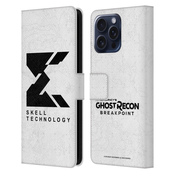 Tom Clancy's Ghost Recon Breakpoint Graphics Skell Technology Logo Leather Book Wallet Case Cover For Apple iPhone 16 Pro Max