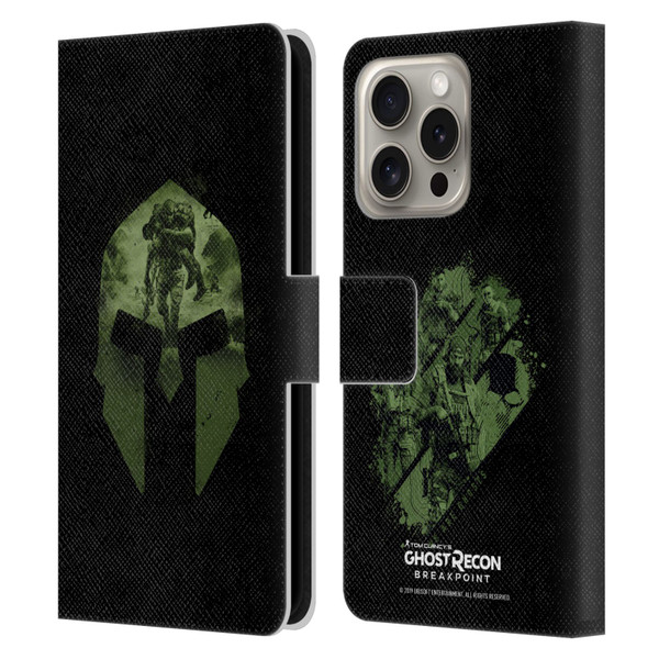 Tom Clancy's Ghost Recon Breakpoint Graphics Nomad Logo Leather Book Wallet Case Cover For Apple iPhone 16 Pro