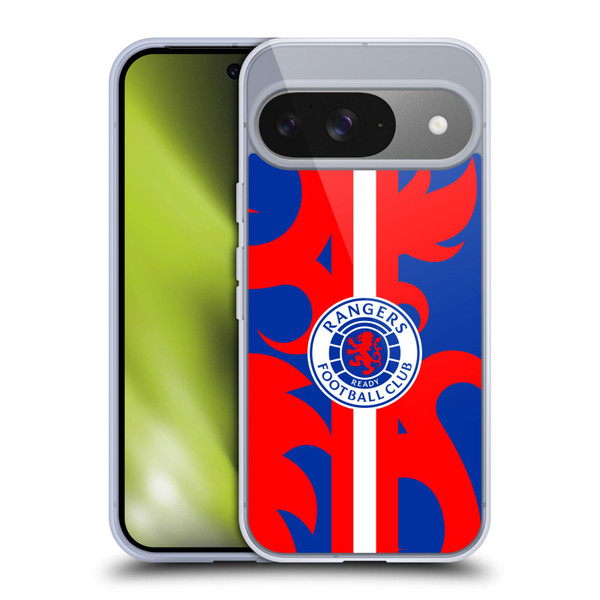 Rangers FC Crest Lion Rampant Pattern Soft Gel Case for Google Pixel 9 / Pixel 9 Pro