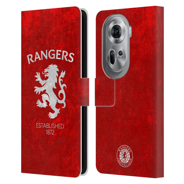 Rangers FC Crest Lion Rampant Leather Book Wallet Case Cover For OPPO Reno11 Pro