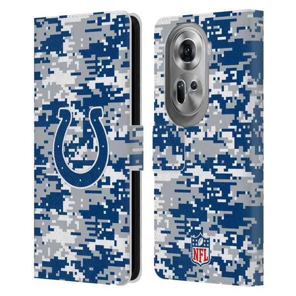 NFL Indianapolis Colts Graphics Digital Camouflage Leather Book Wallet Case Cover For OPPO Reno11 Pro