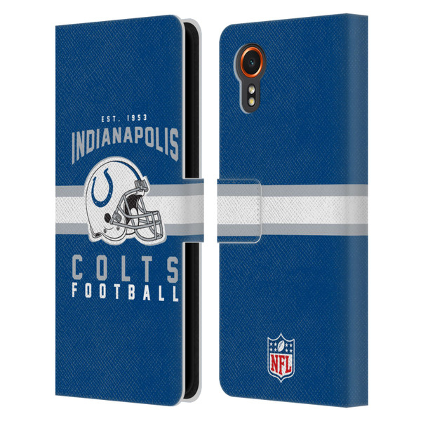 NFL Indianapolis Colts Graphics Helmet Typography Leather Book Wallet Case Cover For Samsung Galaxy Xcover7 5G