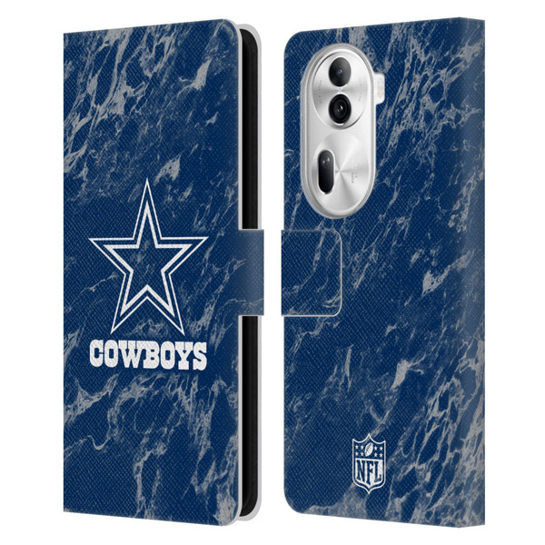 NFL Dallas Cowboys Graphics Coloured Marble Leather Book Wallet Case Cover For OPPO Reno11