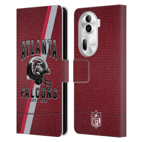 NFL Atlanta Falcons Logo Art Football Stripes Leather Book Wallet Case Cover For OPPO Reno11