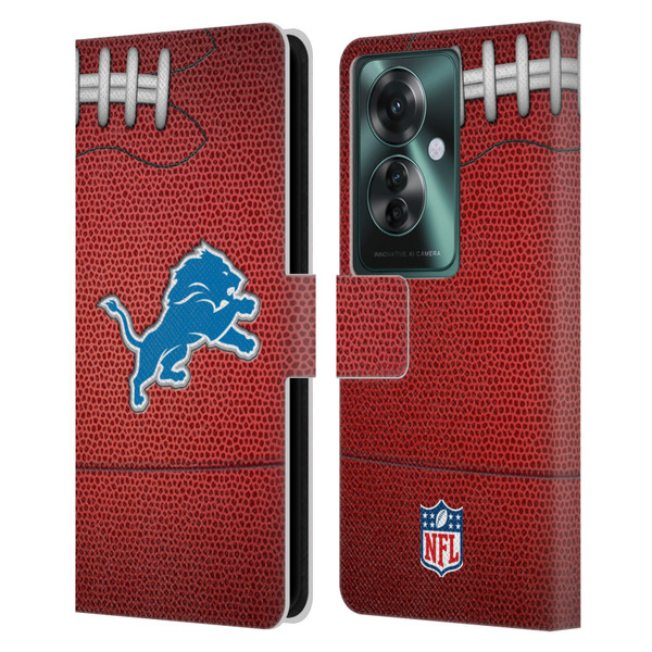 NFL Detroit Lions Graphics Football Leather Book Wallet Case Cover For OPPO Reno11 F 5G / F25 Pro 5G