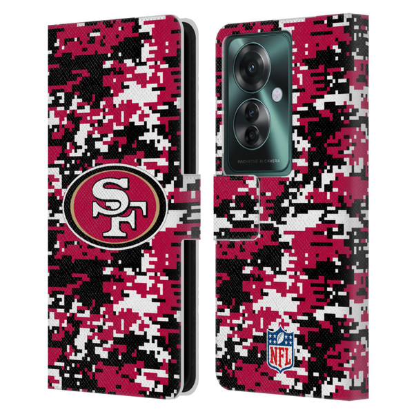 NFL San Francisco 49ers Graphics Digital Camouflage Leather Book Wallet Case Cover For OPPO Reno11 F 5G / F25 Pro 5G