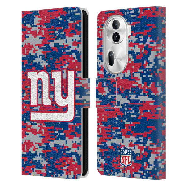 NFL New York Giants Graphics Digital Camouflage Leather Book Wallet Case Cover For OPPO Reno11