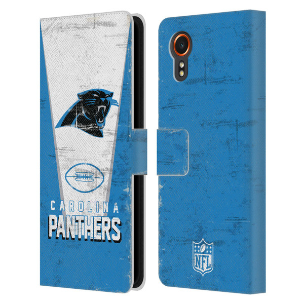 NFL Carolina Panthers Logo Art Banner Leather Book Wallet Case Cover For Samsung Galaxy Xcover7 5G