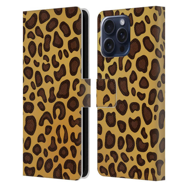 Haroulita Animal Prints Leopard Leather Book Wallet Case Cover For Apple iPhone 16 Pro Max
