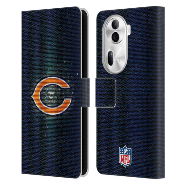 NFL Chicago Bears Artwork LED Leather Book Wallet Case Cover For OPPO Reno11