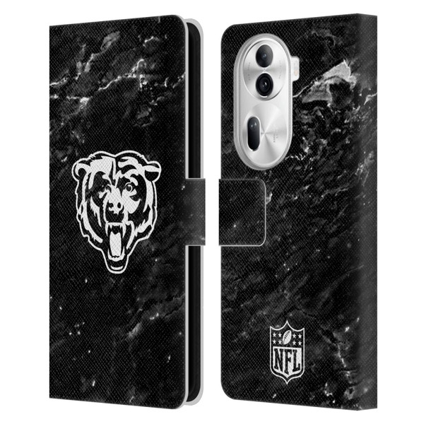 NFL Chicago Bears Artwork Marble Leather Book Wallet Case Cover For OPPO Reno11