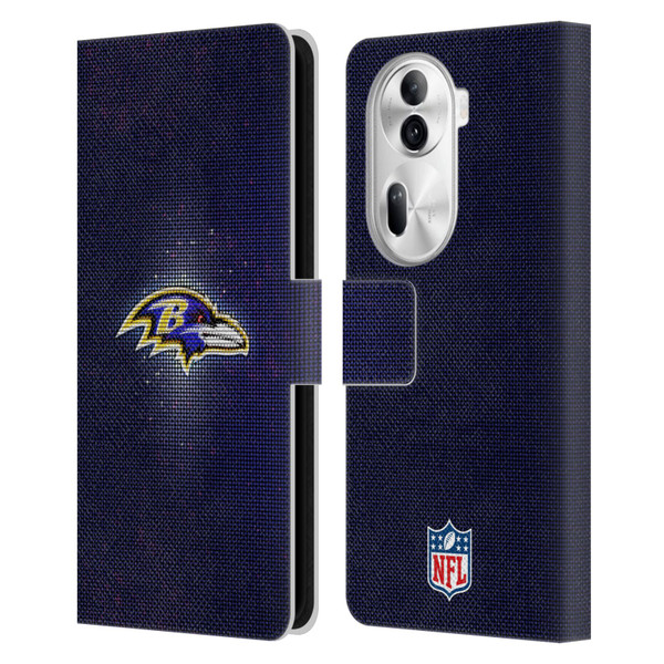 NFL Baltimore Ravens Artwork LED Leather Book Wallet Case Cover For OPPO Reno11