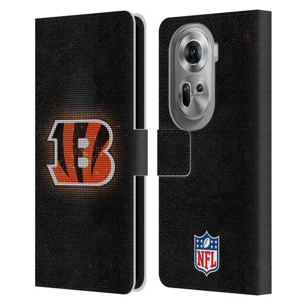 NFL Cincinnati Bengals Artwork LED Leather Book Wallet Case Cover For OPPO Reno11 Pro