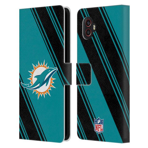 NFL Miami Dolphins Artwork Stripes Leather Book Wallet Case Cover For Samsung Galaxy Xcover6 Pro/Pro2