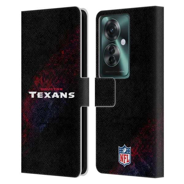 NFL Houston Texans Logo Blur Leather Book Wallet Case Cover For OPPO Reno11 F 5G / F25 Pro 5G