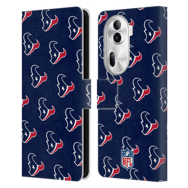 NFL Houston Texans Artwork Patterns Leather Book Wallet Case Cover For OPPO Reno11