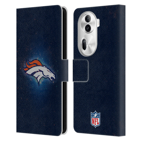 NFL Denver Broncos Artwork LED Leather Book Wallet Case Cover For OPPO Reno11