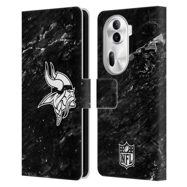 NFL Minnesota Vikings Artwork Marble Leather Book Wallet Case Cover For OPPO Reno11