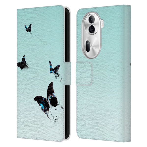 Alyn Spiller Animal Art Butterflies 2 Leather Book Wallet Case Cover For OPPO Reno11