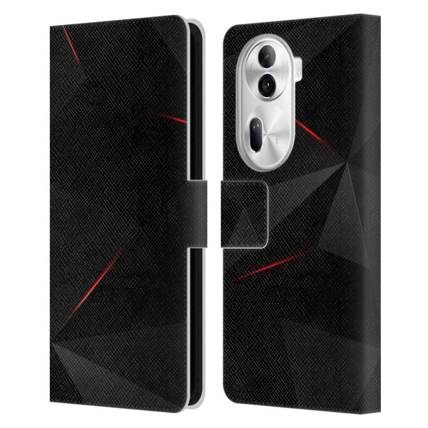 Alyn Spiller Tectonic Red Leather Book Wallet Case Cover For OPPO Reno11