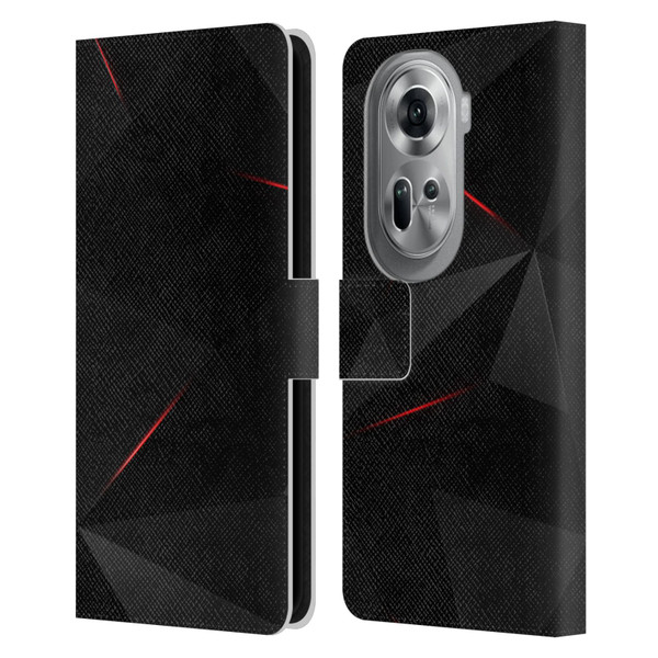 Alyn Spiller Tectonic Red Leather Book Wallet Case Cover For OPPO Reno11 Pro