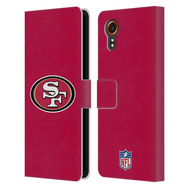 NFL San Francisco 49Ers Logo Plain Leather Book Wallet Case Cover For Samsung Galaxy Xcover7 5G