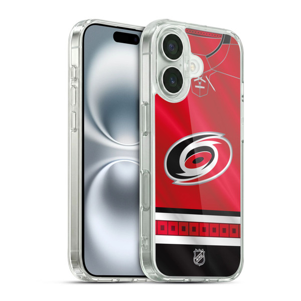 NHL Carolina Hurricanes Jersey Soft Gel Case for Apple iPhone 16