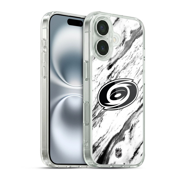 NHL Carolina Hurricanes Marble Soft Gel Case for Apple iPhone 16