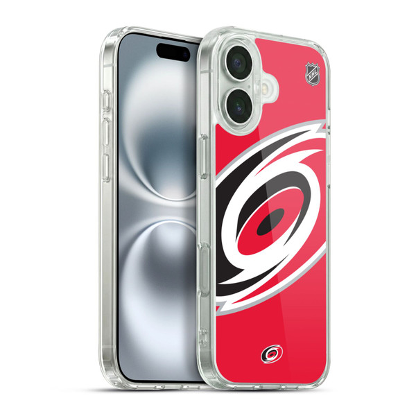 NHL Carolina Hurricanes Oversized Soft Gel Case for Apple iPhone 16 Plus