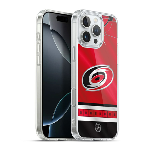 NHL Carolina Hurricanes Jersey Soft Gel Case for Apple iPhone 16 Pro Max