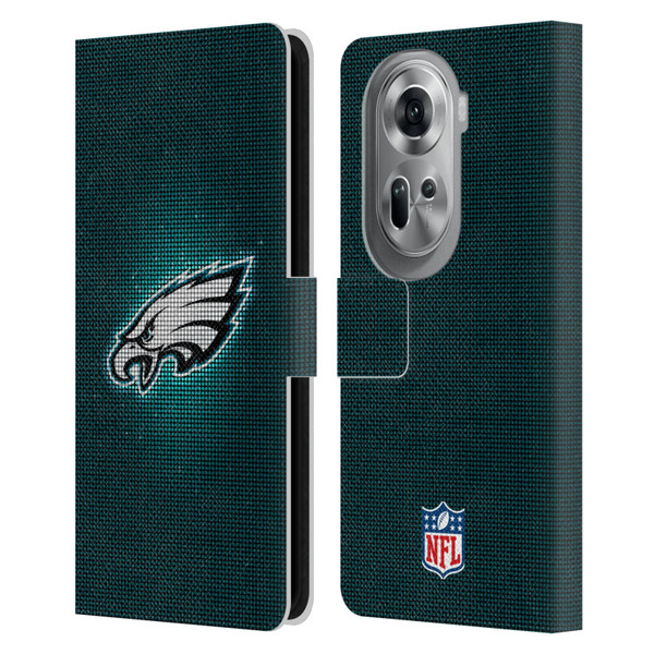NFL Philadelphia Eagles Artwork LED Leather Book Wallet Case Cover For OPPO Reno11 Pro