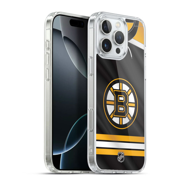NHL Boston Bruins Jersey Soft Gel Case for Apple iPhone 16 Pro Max & MagSafe