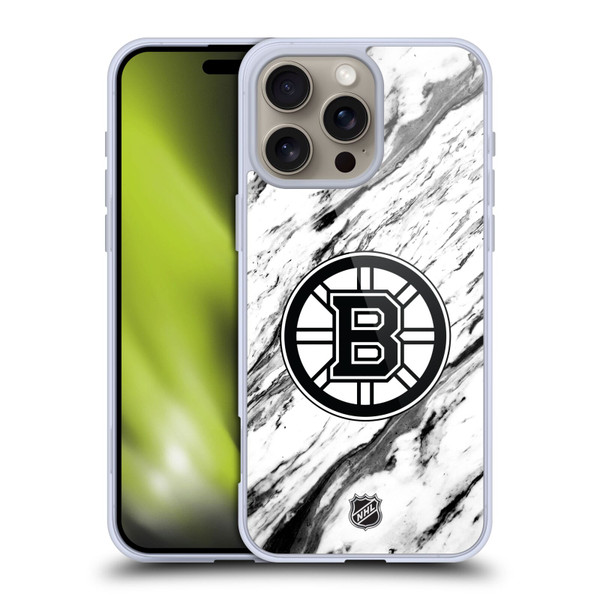 NHL Boston Bruins Marble Soft Gel Case for Apple iPhone 16 Pro Max & MagSafe