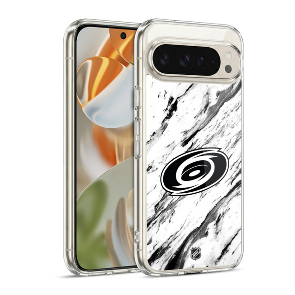 NHL Carolina Hurricanes Marble Soft Gel Case for Google Pixel 9 / Pixel 9 Pro