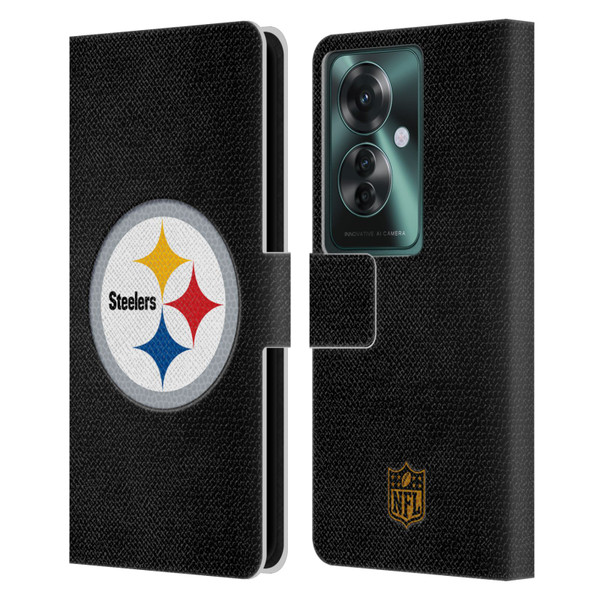 NFL Pittsburgh Steelers Logo Football Leather Book Wallet Case Cover For OPPO Reno11 F 5G / F25 Pro 5G