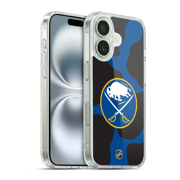 NHL Buffalo Sabres Cow Pattern Soft Gel Case for Apple iPhone 16