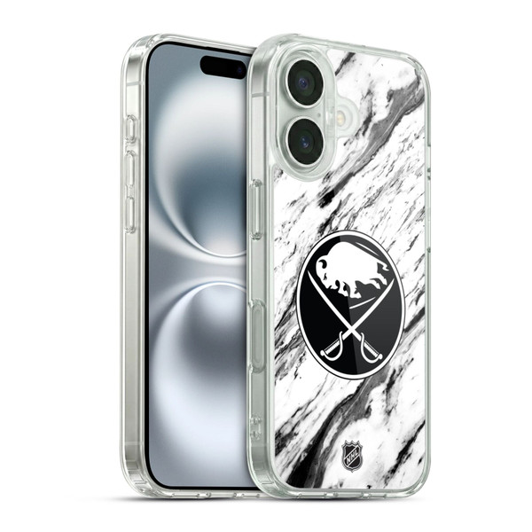 NHL Buffalo Sabres Marble Soft Gel Case for Apple iPhone 16
