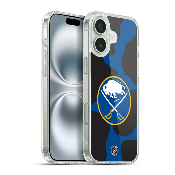 NHL Buffalo Sabres Cow Pattern Soft Gel Case for Apple iPhone 16 Plus