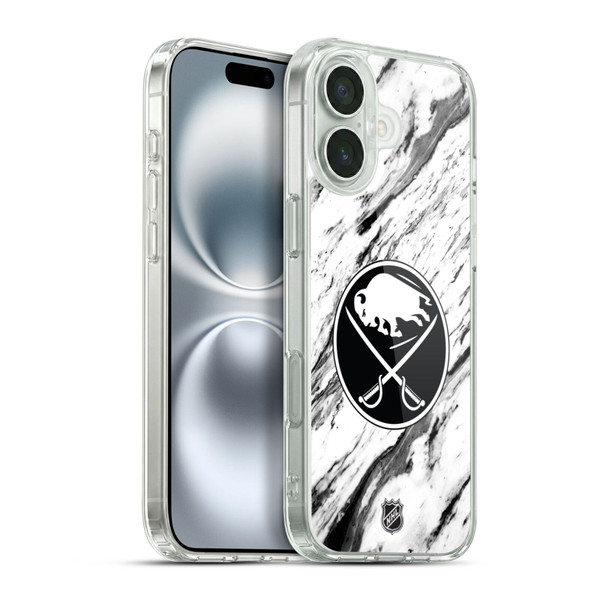 NHL Buffalo Sabres Marble Soft Gel Case for Apple iPhone 16 Plus